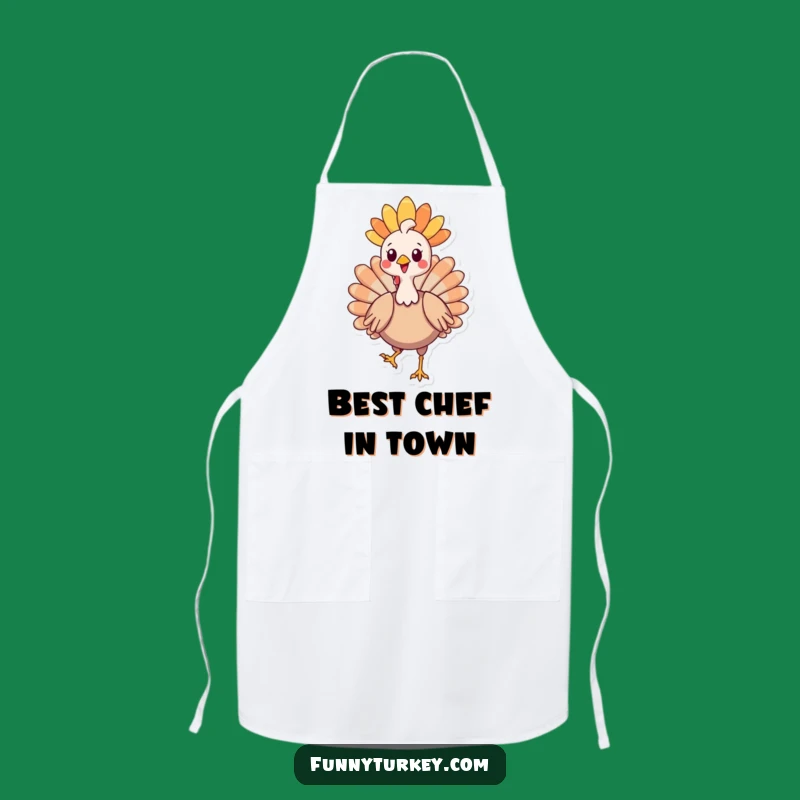 Funny Kawaii Turkey Headdress Apron: Strutting Chef Style for a Humorous Kitchen