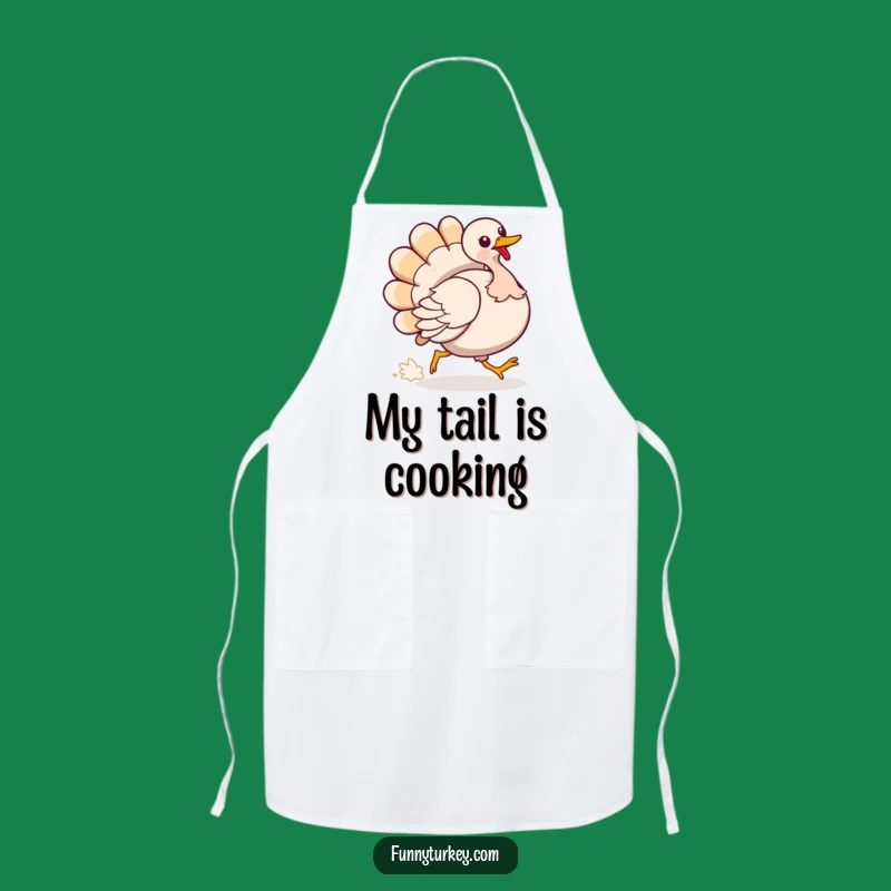 Funny Turkey Tail Chase Apron: Cook with Comical Flair!