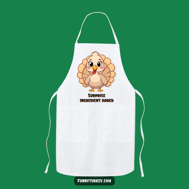 Funny Surprised Turkey Apron - Chef's Hilarious Kitchen Gift