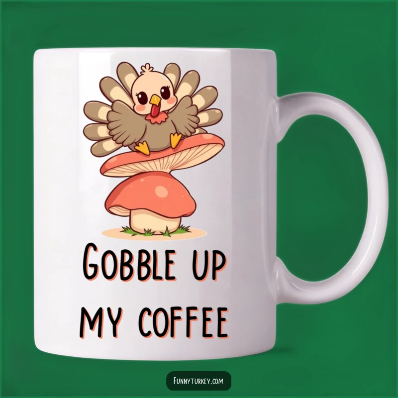 Funny Kawaii Turkey Mushroom Bounce Mug: A Hilarious Thanksgiving Treat