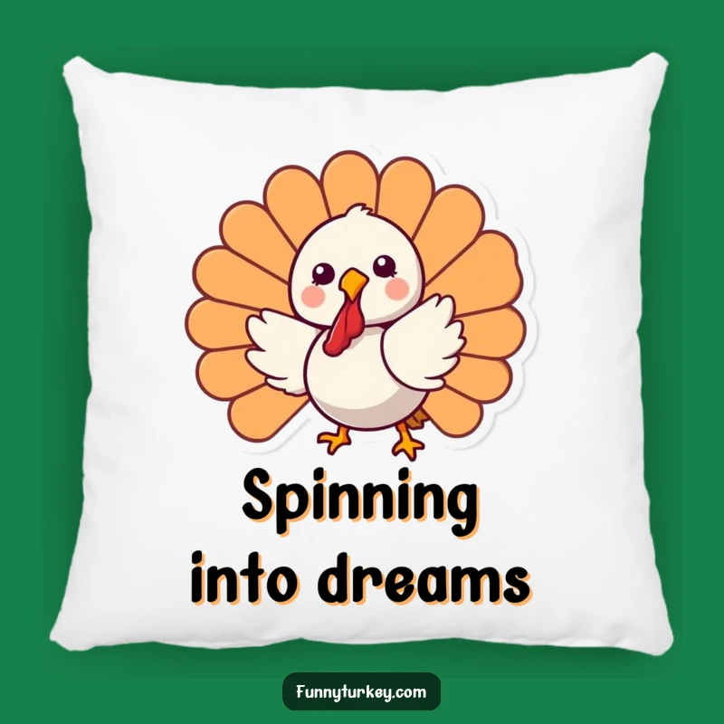 Funny Kawaii Turkey Pillow: Cozy & Joyful Spinning Turkey Accent for Your Couch