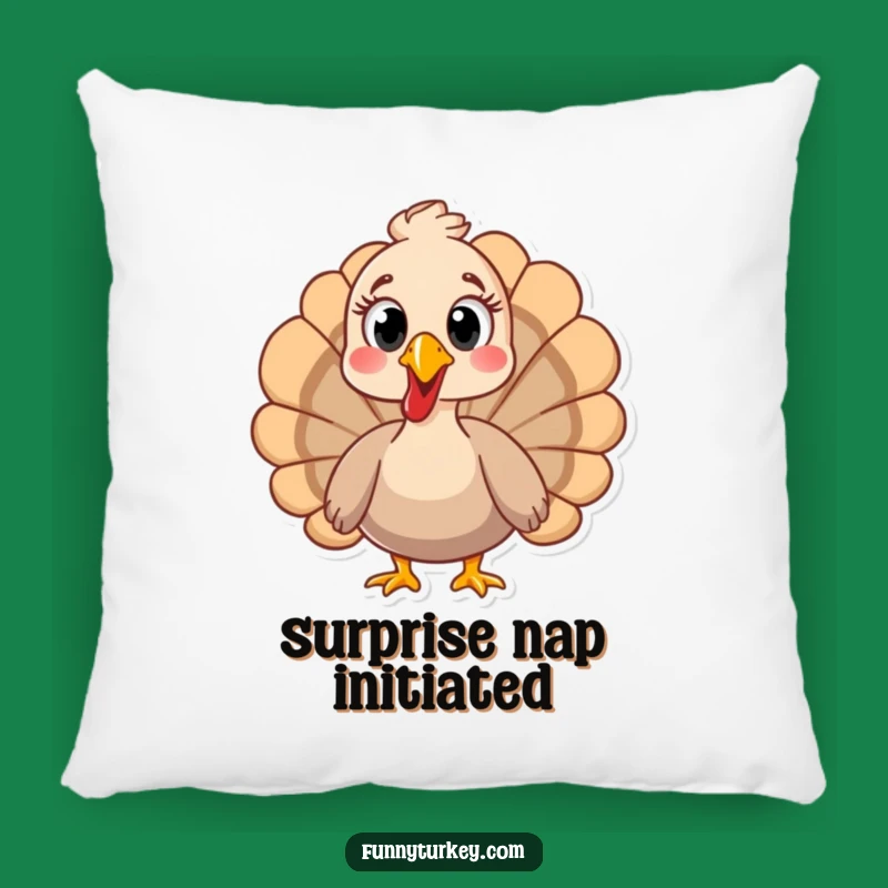 Comfy Funny Surprised Turkey Pillow - Soft & Humorous Home Decor Gift