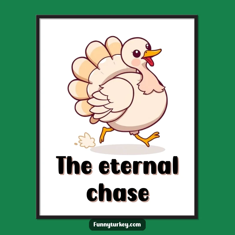 Funny Turkey Tail Chase Digital Art: Instant Silly Smiles!