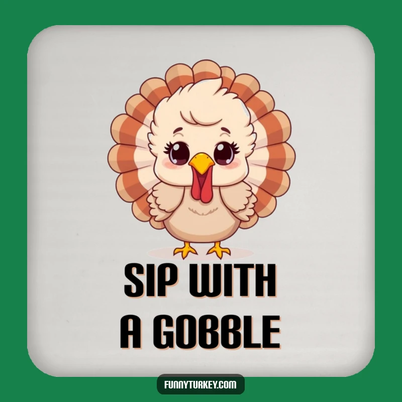 Funny Surprised Turkey Coaster - Protect Surfaces with Festive Charm