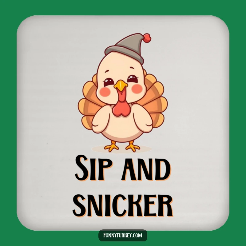 Funny Turkey Hat Coaster: Giggling Kawaii Protection, Cute Funny Gift