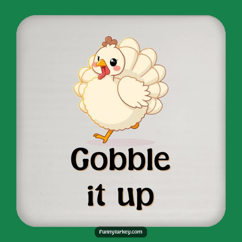 Protect Surfaces Funny Kawaii Turkey Trot Coaster: Fluffy Bird Table Decor Gift