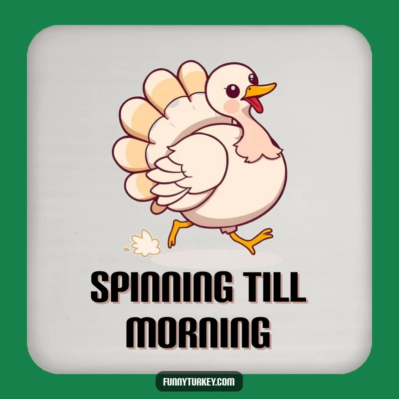 Funny Turkey Tail Chase Coaster: Protect Surfaces with Silly Fun!