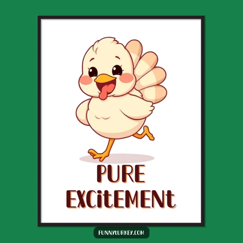 Funny Turkey Run Poster: Hilarious Wall Art for Festive Decor