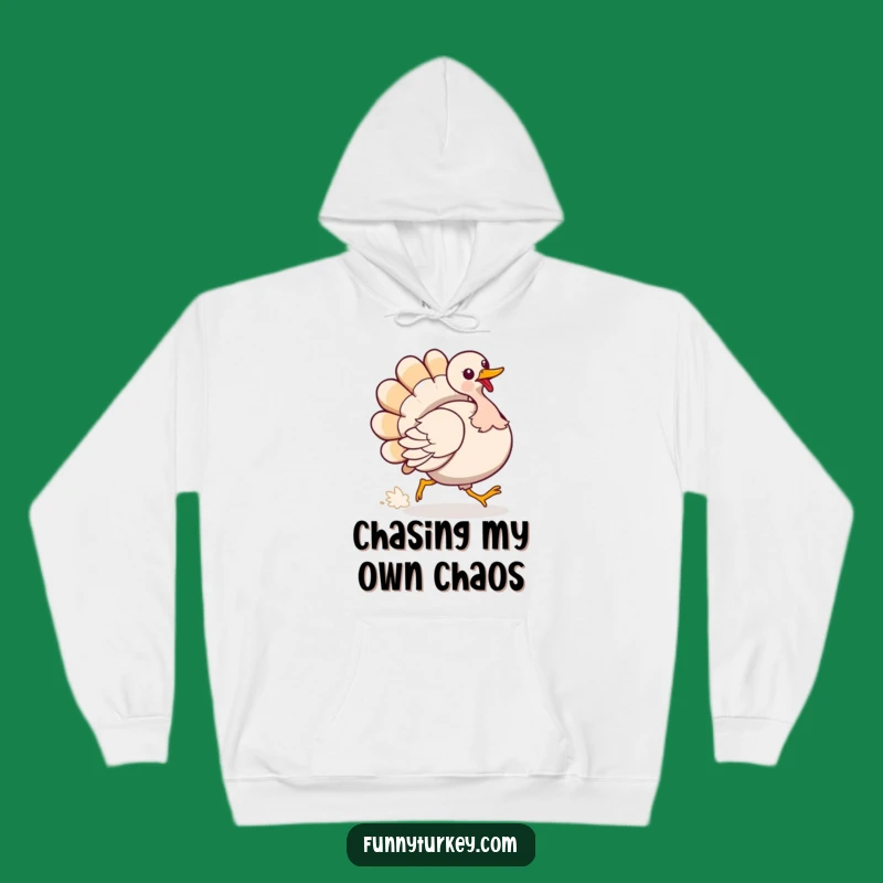 Funny Turkey Tail Chase Hoodie: Cozy Up with Hilarious Fun!