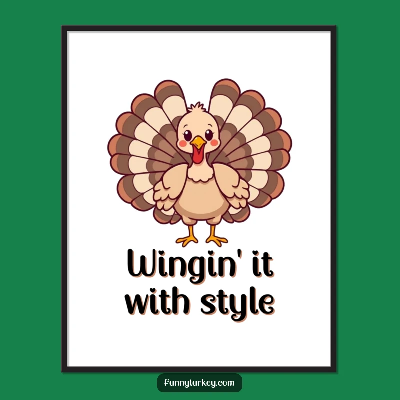 Free Printable Funny Turkey Art: Hilarious Strutting Downloadable Wall Decor!