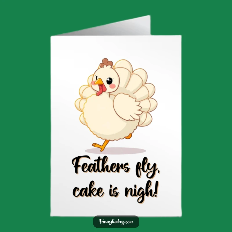 Free Printable Birthday Card: Fluffy Kawaii Turkey Trot Fun for a Hilarious Downloadable Gift