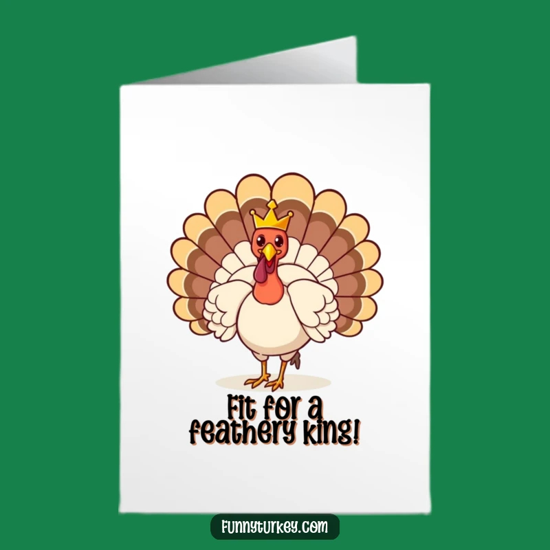 Free Printable Congrats Card: Strutting Crowned Turkey for Victorious Moments