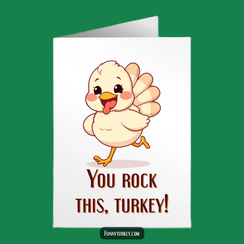 Free Printable Congrats Card: Gleeful Turkey's Win - Humorous Downloadable Celebration