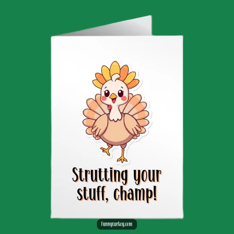 Free Printable Congrats Card: Proud Kawaii Turkey - Downloadable Celebration