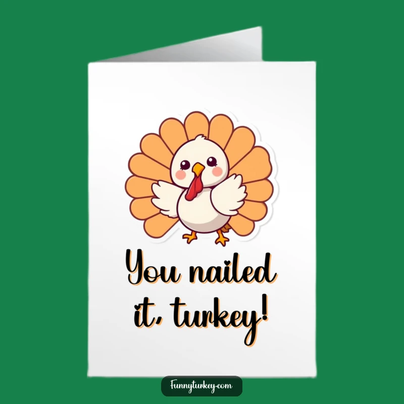 Free Printable Congrats Card: Hilarious Kawaii Turkey Spinning - Downloadable