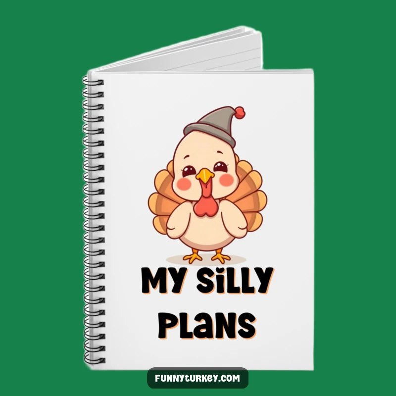 Funny Turkey Hat Notebook: Giggling Kawaii Journal, Cute Funny Gift