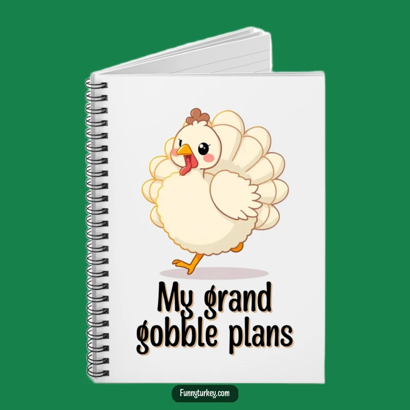 Inspiring Funny Kawaii Turkey Trot Notebook: Fluffy Bird Journal for Creative Ideas