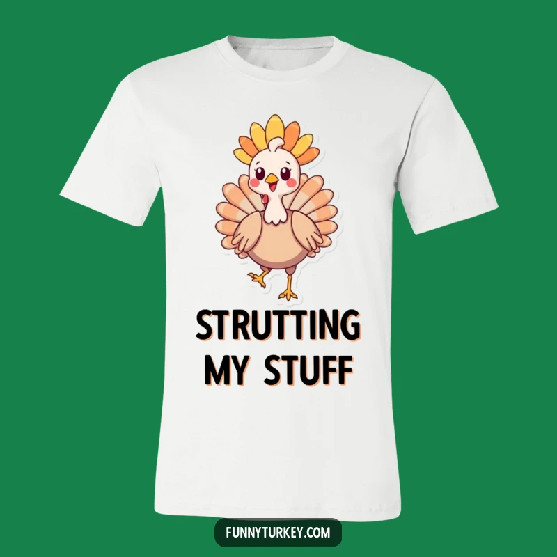 Funny Kawaii Turkey Headdress T-Shirt: Proud Strutting Bird for a Humorous Look