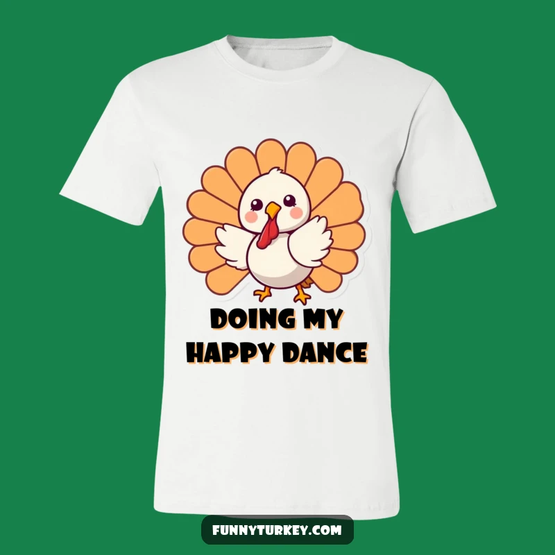 Funny Kawaii Turkey T-Shirt: Joyfully Spinning Turkey, Your New Favorite Funny Tee