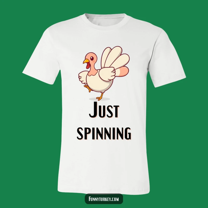 Funny Spinning Turkey T-Shirt: Cute Kawaii Dancer Tee, Perfect Funny Holiday Gift