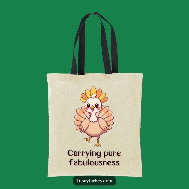 Funny Kawaii Turkey Headdress Tote Bag: Strutting Style for a Humorous Carry-All